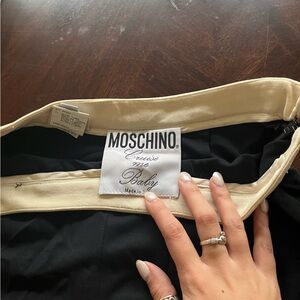 moschino navy trouser pants size S with white trim